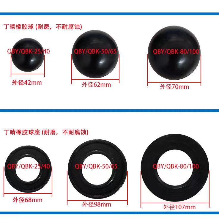 气动隔膜泵橡胶球及橡胶球座规格